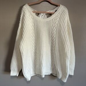 Torrid Women's Cream Drip Shoulder  Sweater Size 2x Valentines Flirty Soft Girl